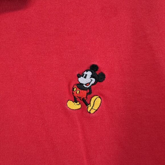 Disney Originals Mens Short Sleeve Polo Shirt Red Size Small Mickey Mouse Logo - Picture 9 of 12